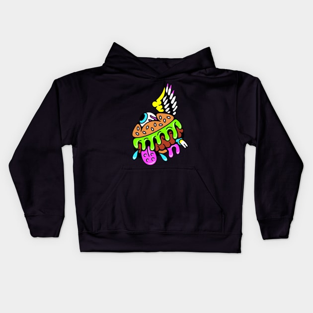 Burger food art Kids Hoodie by Bojes Art